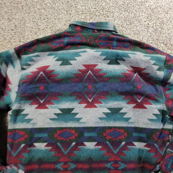 Cabela's Flannel Shirt Womens Large Multicolor Long Sleeve Aztec Southwestern - Picture 6 of 7